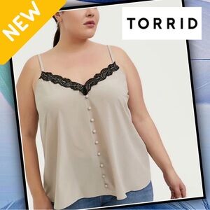 🍳NEW🍳 TORRID Button Down Lace Swing Cami #T15bdlc4r